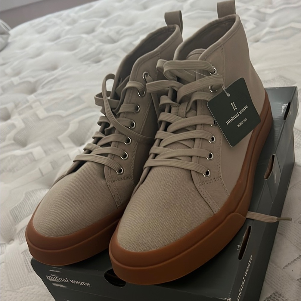 Men's Tan High-Top Sneakers